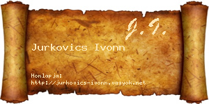 Jurkovics Ivonn névjegykártya